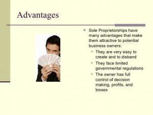 advantages of sole proprietorship