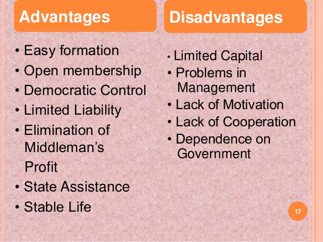 disadvantages of cooperative business
